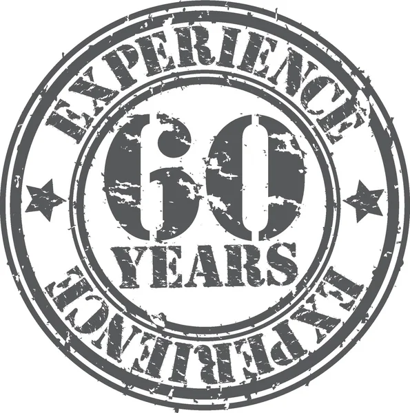 Grunge 60 años de experiencia sello de goma, ilustración vectorial — Vector de stock