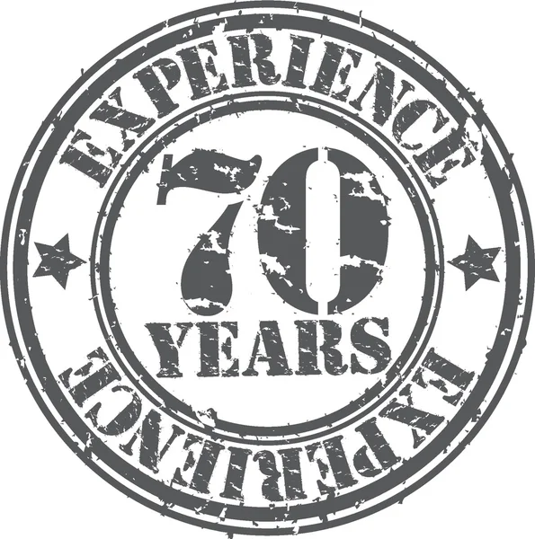 Grunge 70 anos de experiência selo de borracha, ilustração vetorial —  Vetores de Stock