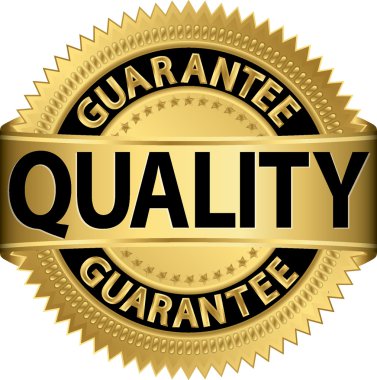 Quality guarantee golden label, vector illustration clipart