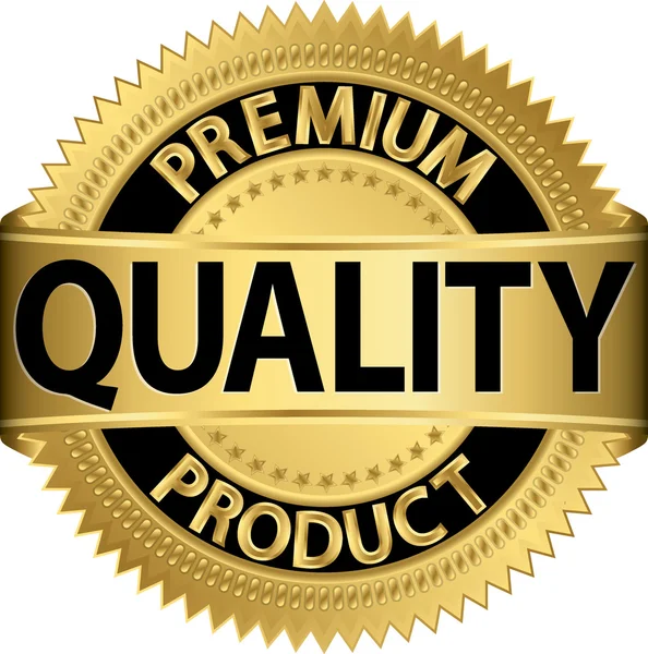 Premium quality product golden label, vector illustration Royalty Free Stock Vectors