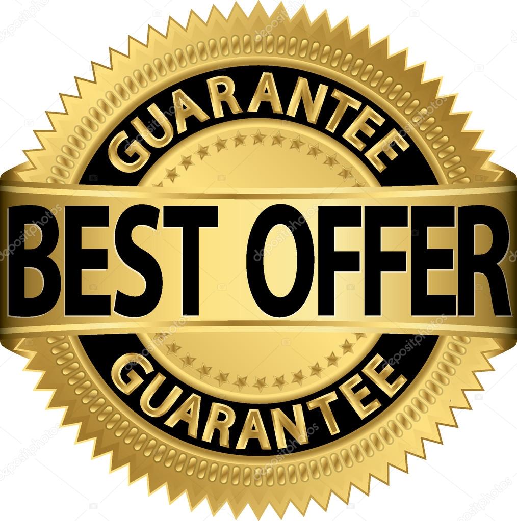 Best offer guarantee golden label, vector illustration