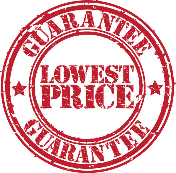Grunge lowest price guarantee rubber stamp, vector illustration