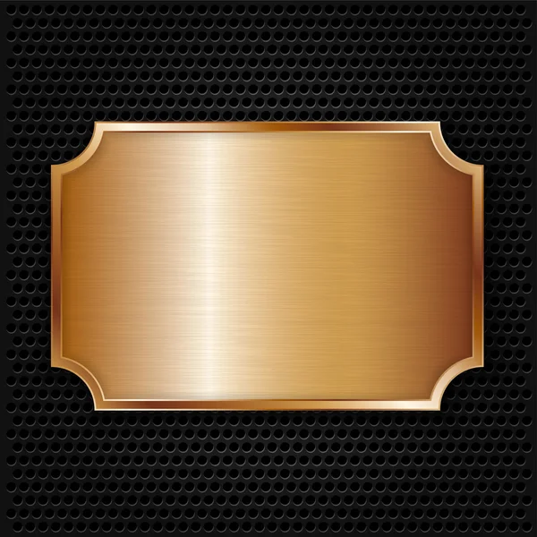 Placa de textura de bronze, ilustração vetorial — Vetor de Stock