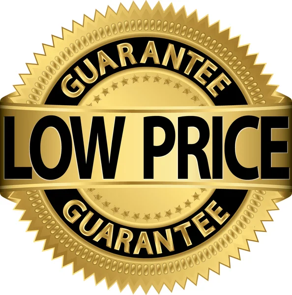 Low price guarantee golden label, vector illustration — Stock Vector