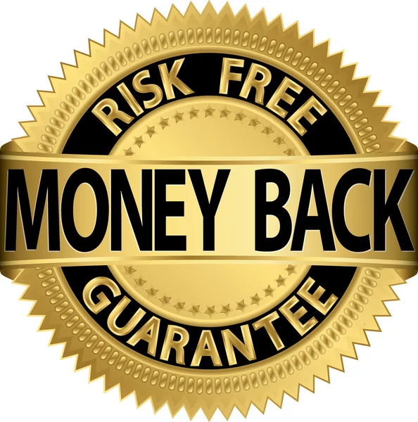 Money back guarantee golden label, vector illustration Vector Graphics