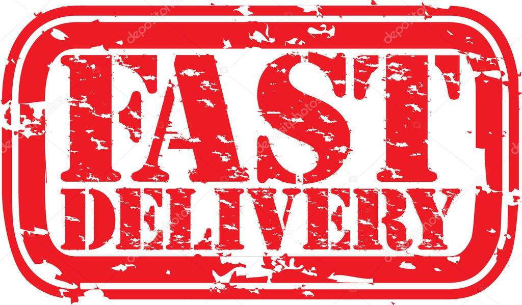 Grunge fast delivery rubber stamp, vector illustration — Stock Vector