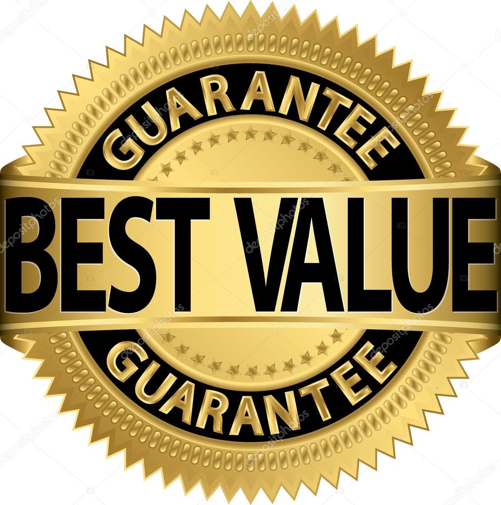 Best value guarantee golden label, vector illustration