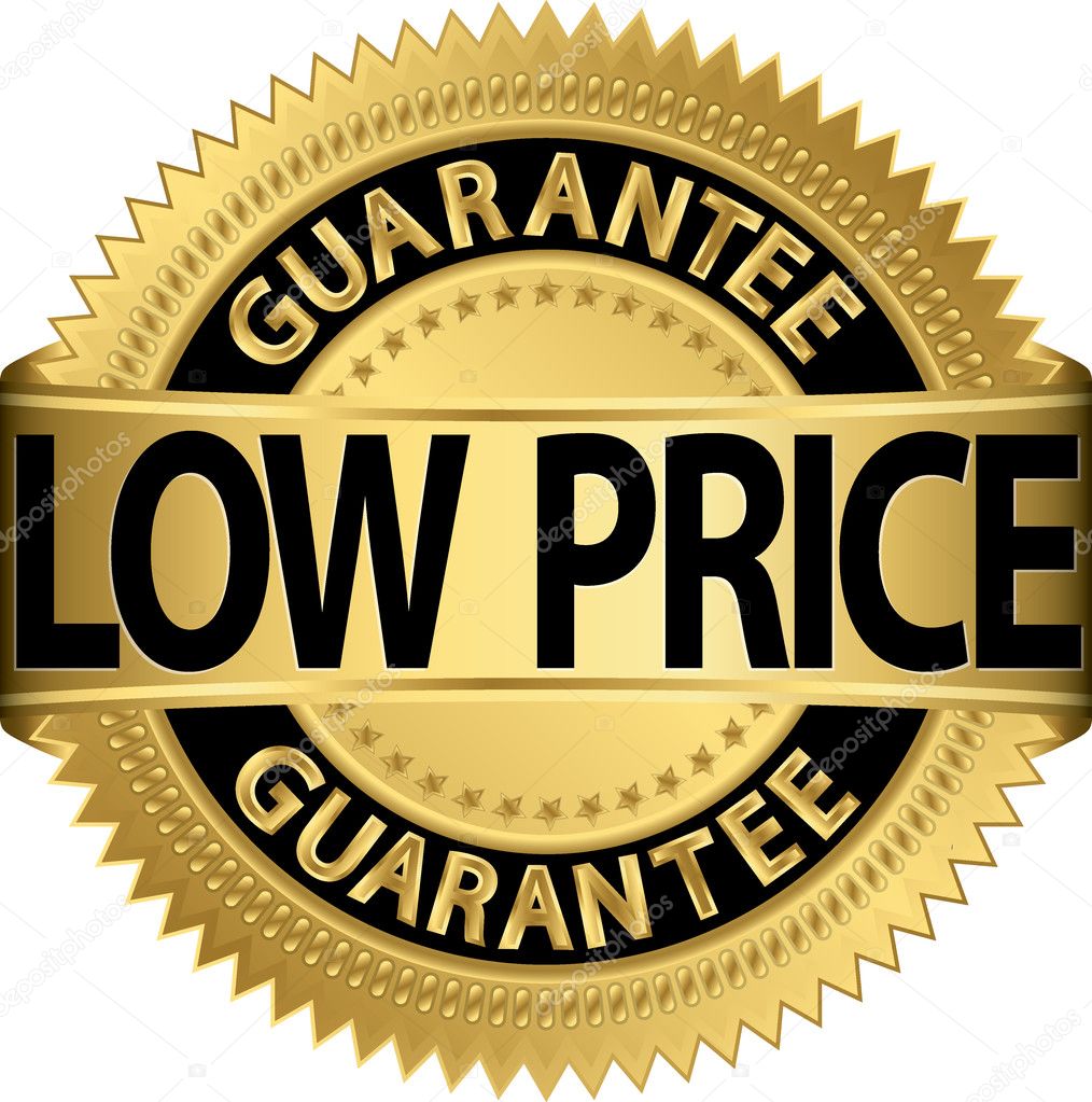 Low price guarantee golden label, vector illustration