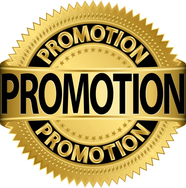 Promosyon altın etiket, vektör çizim
