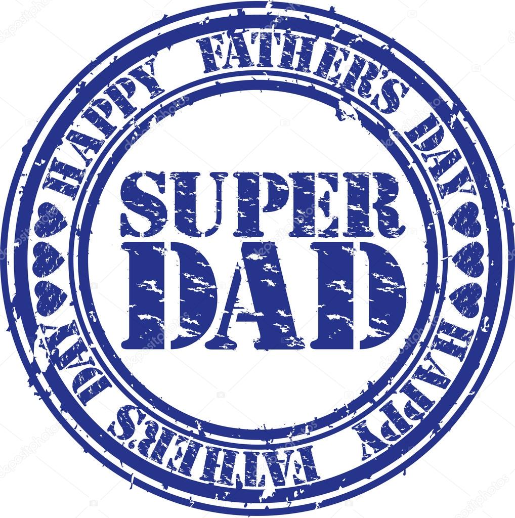 Grunge Happy fathers day rubber stamp, vector illustration