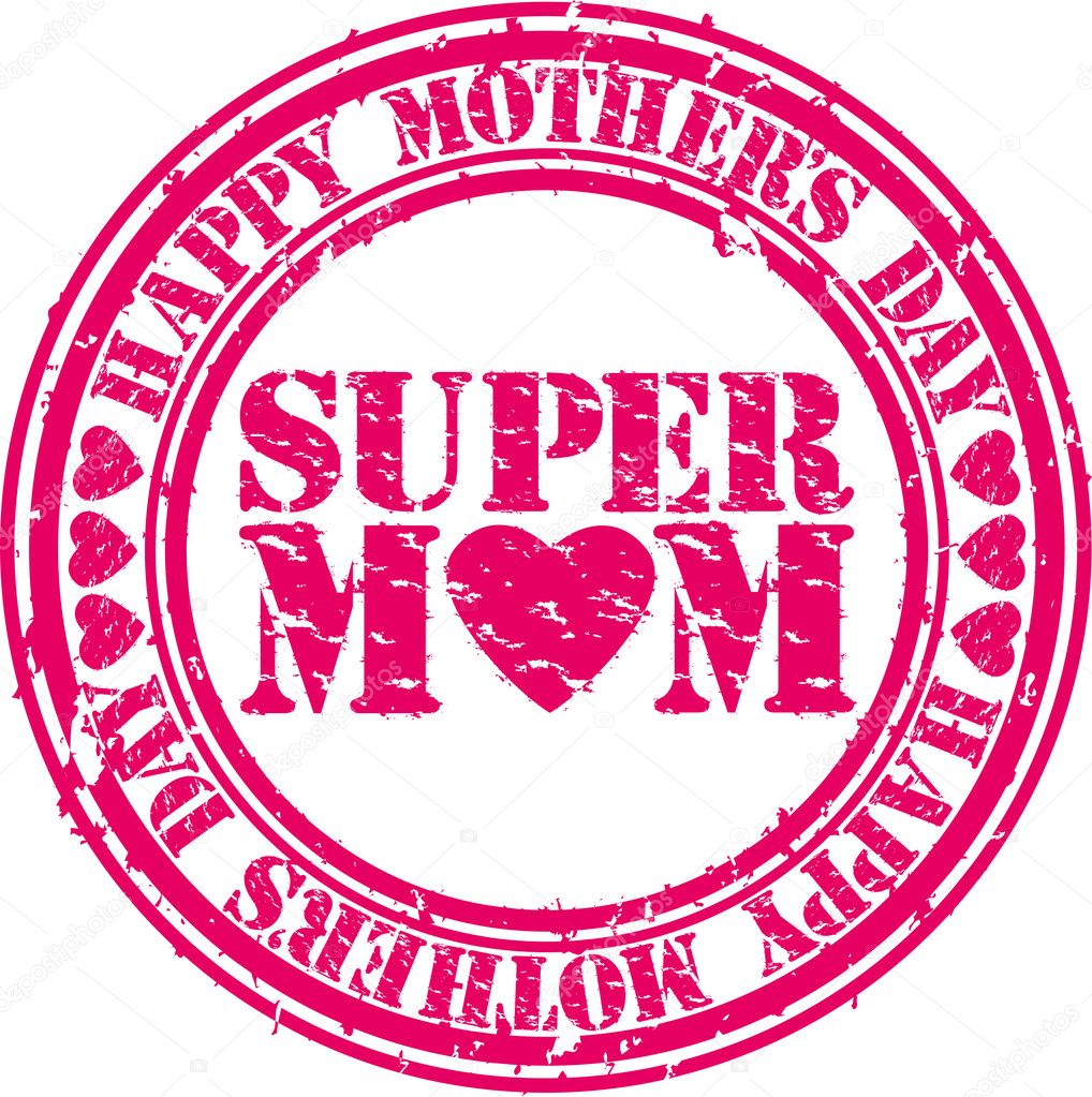 Grunge Happy mothers day rubber stamp, vector illustration
