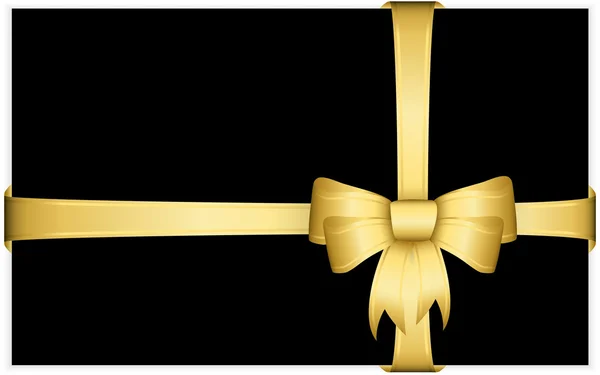 Gold gift bow with ribbons, vector illustration — Stock Vector