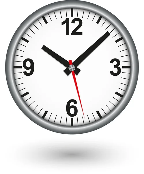 Icône horloge argent, illustration vectorielle — Image vectorielle