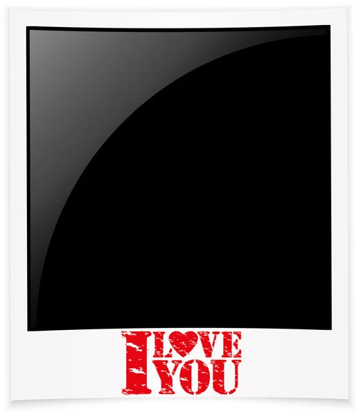 I love you photo frame, Happy Valentine's day greeting card, vector illustration — Stock Vector