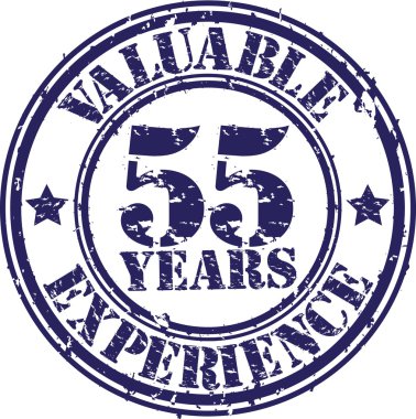 55 yıllık değerli deneyim pencere boyutu, vektör çizim