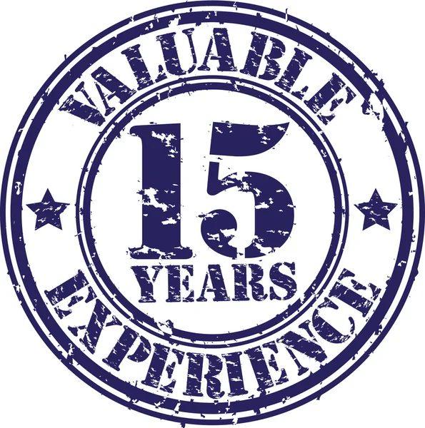 Valuable 15 years of experience rubber stamp, vector illustration — Stock Vector