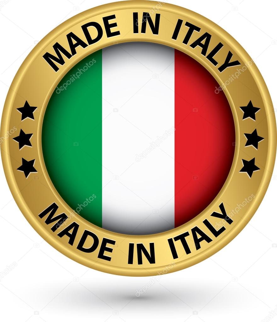 Made in Italy gold label, vector illustration