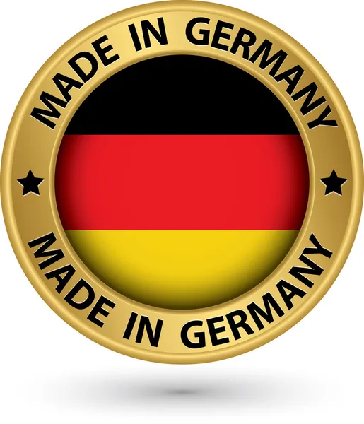 Made in Germany gold label, vector illustration — Stock Vector