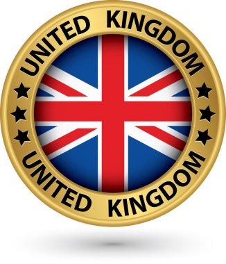 bayrak, vektör çizim ile İngiltere altın etiketi