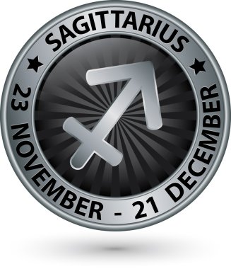 yay gümüş burç, yay simge vektör illust