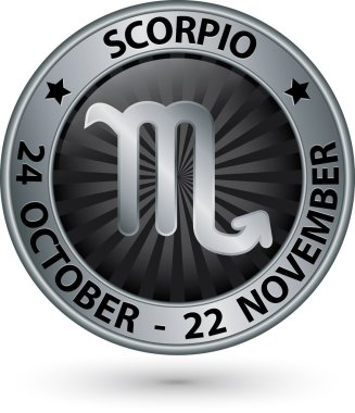 Akrep gümüş burç, Başak simge vektör çizim