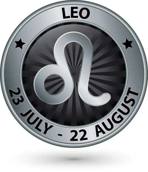 Leo zodiac silver sign, leo symbol vector illustration — Stock Vector