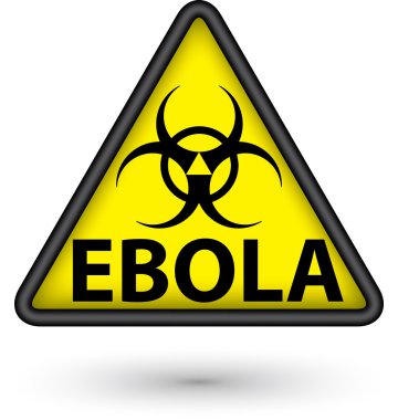 Ebola virüsü uyarı işareti, vektör çizim