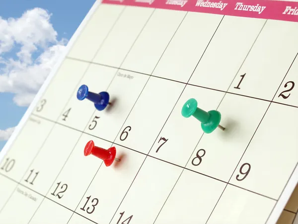 Primo piano della pagina del calendario — Foto Stock