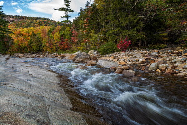 Waterfalls of New Hampshire in Fall Season