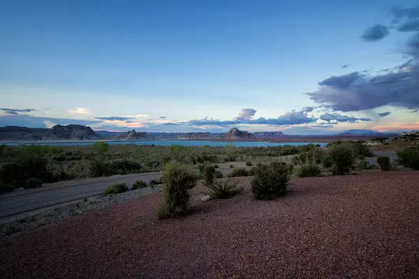 Pôr Sol Lake Powell Arizona Utah — Fotografia de Stock