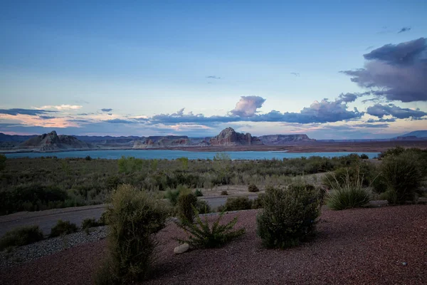 Pôr Sol Lake Powell Arizona Utah — Fotografia de Stock
