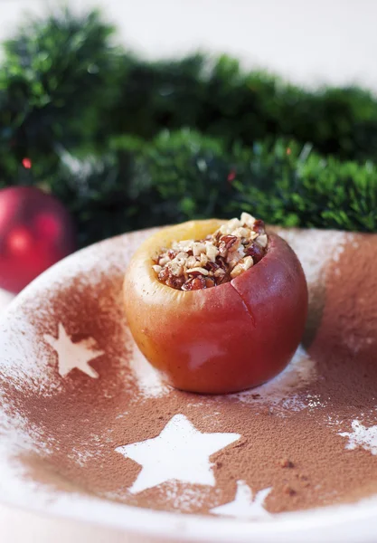 Mela al forno. Tempo di Natale — Foto Stock