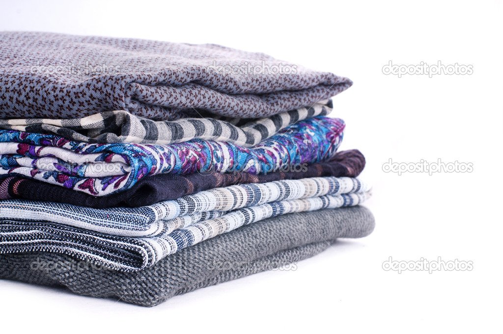 Pile of scarves