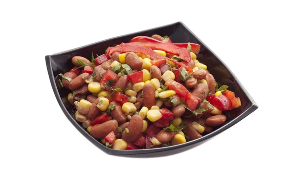 Bowl with beans and paprica — Stock Photo, Image