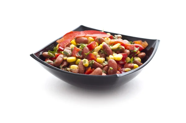 Bowl with beans and paprica — Stock Photo, Image