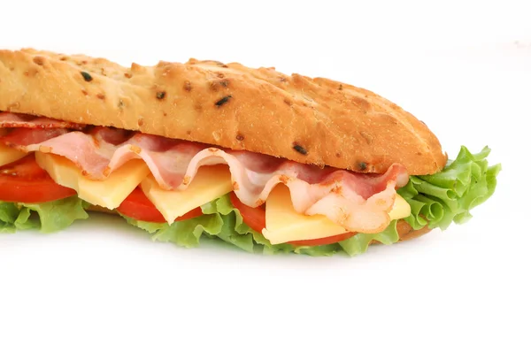 Baguette und Speck — Stockfoto