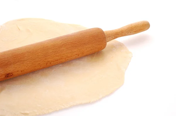 Dough and rolling pin — Stock Photo, Image