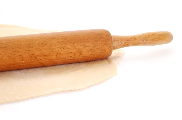 Dough and rolling pin — Stock Photo, Image