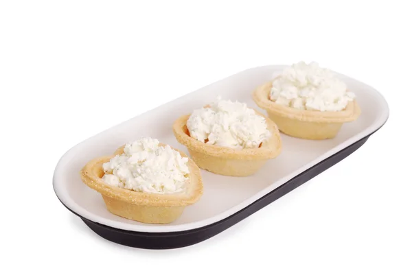 Tartlets with cream cheese — Stock Photo, Image