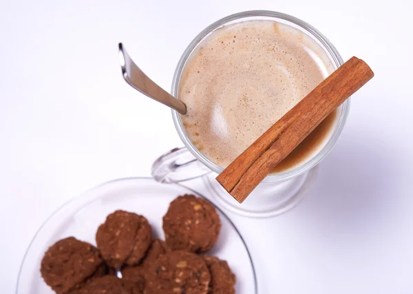 Coffee with milk and cookies — Stock Photo, Image