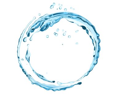 Suyun soyut arkaplanının sıçraması, izole edilmiş 3D görüntüleme 