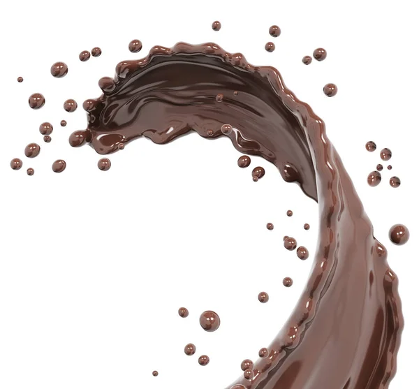 Splash Ζεστό Σοκολάτα Τροφίμων Και Ποτών Εικονογράφηση Λευκό Φόντο Εικονογράφηση — Φωτογραφία Αρχείου
