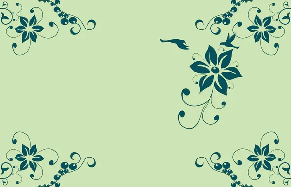 Yeşil Çiçekli Arkaplan Çizimi — Stok fotoğraf
