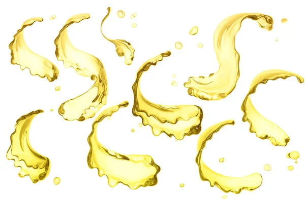 Splashing Oil Juice Splash Abstract Background Isolated Rendering — Stok fotoğraf