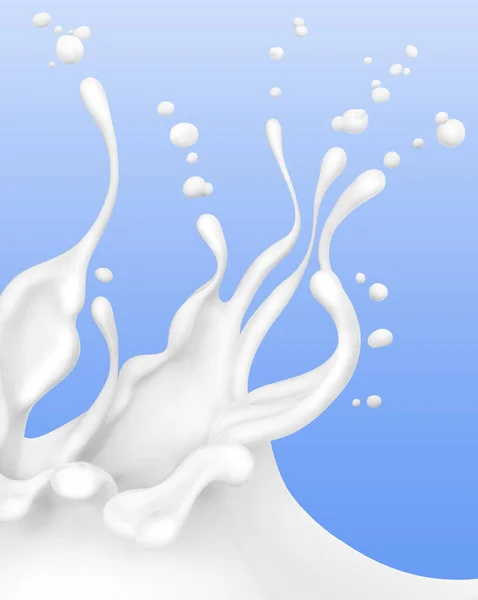Pouring Milk Yogurt Splash Wave Abstract Flowing Liquid Background Isolated — 图库照片