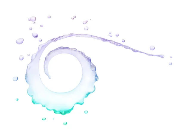 Splash Liquid Abstract Swirl Background Isolated Rendering — 图库照片