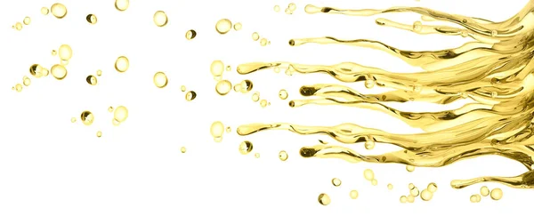 Золотий Сплеск Рідини Сплеск Олії Ілюстрація Абстрактний Вихровий Фон Ізольований — стокове фото