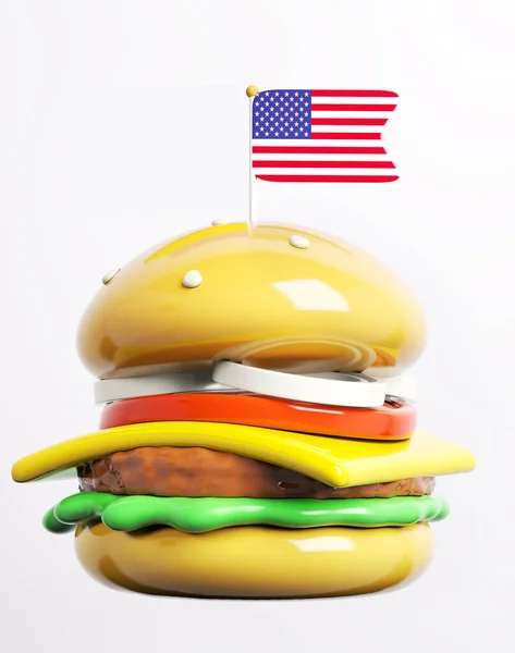 Burger Ilustrace Izolované Bílém Sendvič Hamburger Ilustrace — Stock fotografie