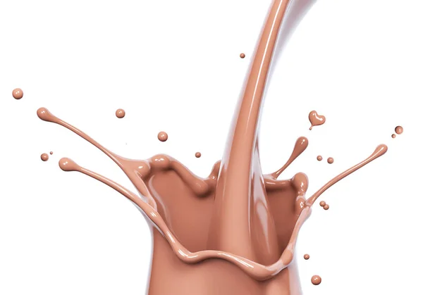 Splash Hot Chocolate Pouring Sauce Syrup Cocoa Drink Choco Cream — Zdjęcie stockowe