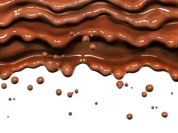 Hot Melted Milk Chocolate Sauce Syrup Pouring Chocolate Wave Flow — Stockfoto